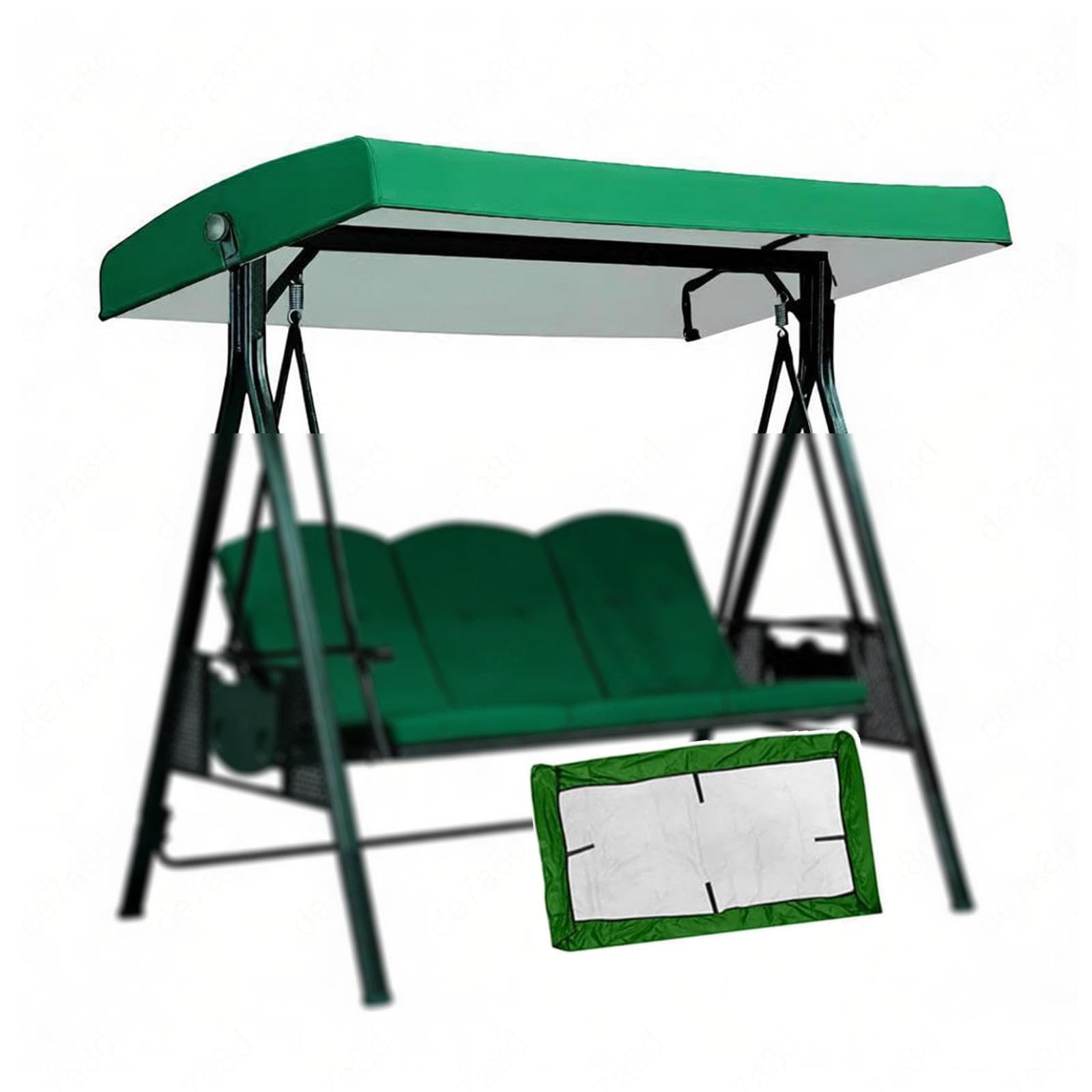 Lhcxkjgs Green 210D Coated Oxford Fabric Porch Swing Cover 75 X 47 X 7.8 In Waterproof, Uv-Resistant Porch Swing Cover For Lawn Garden,