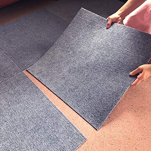 Carpet Tiles 20X20 Inch For Bedrooms 9 Tiles Can Covered 25 Square Feet Living Rooms Kids Rooms Office Decor Smoky-Grey Stripe #TOP4