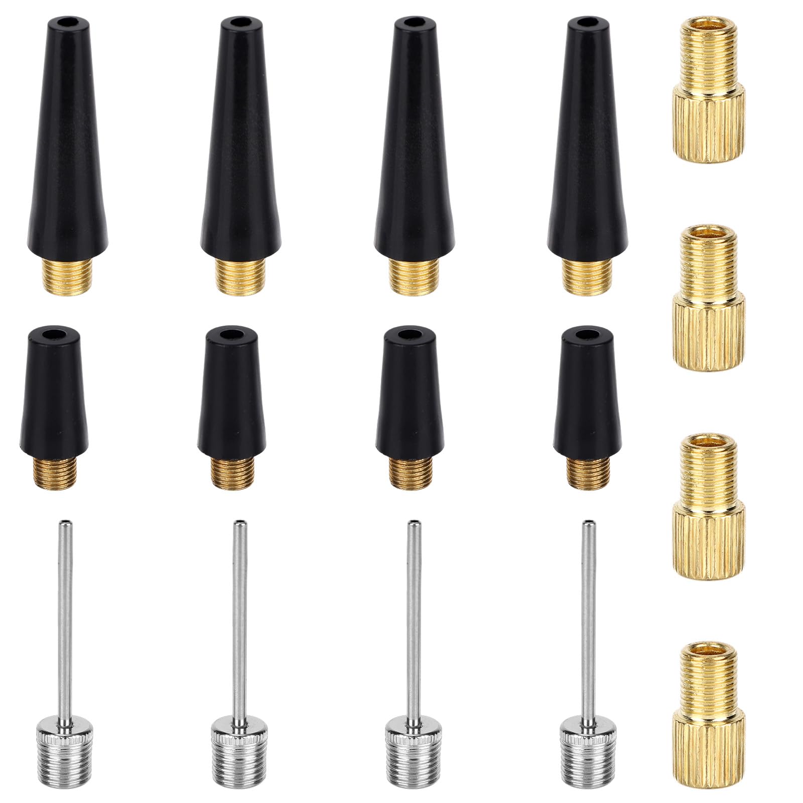 SAVITA 16pcs Ball Pump Inflation Needle Kits, Tire Air Pump Nozzle with Adapter Adaptor & Ball-Shaped Needle for Sport Ball Balloons Basketball Bike Bicycle Tires & Inflatable Inflator Toys