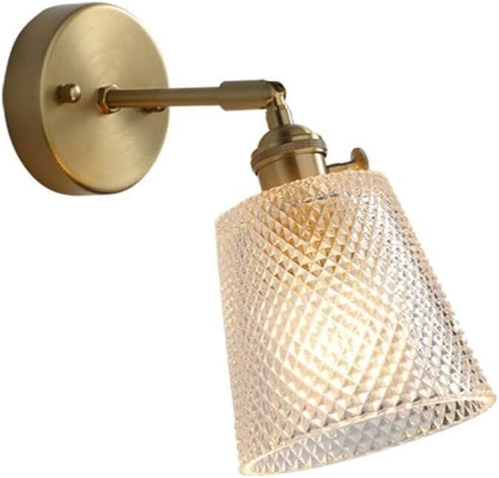 HPTHLY Stylish Gold Nordic Wall Lamp With Adjustable Glass Shade, E27/E26 Socket Wall Sconce Lighting Fixture, Indoor Wall Lamps & Sconces For Living Room, Bedroom, C