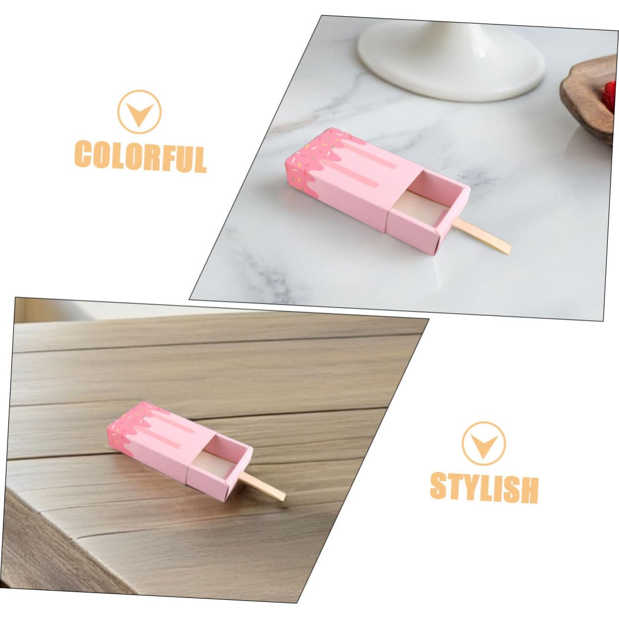 Boîte à Cotillons Glacée 50 Pcs en Papier, Style Tiroir