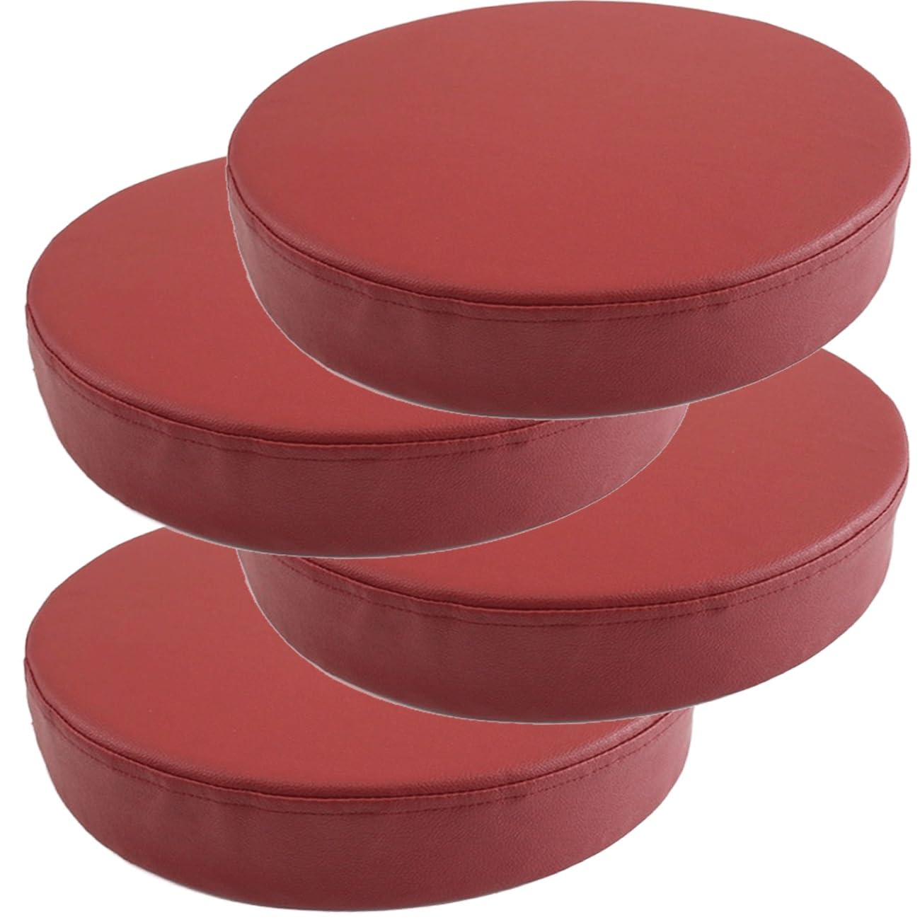 SDNAM Patio Waterproof Chair Seat Pad Comfortable Memory Foam Pad Round Outdoor Slip Chair Seat Cushion Thickened Leather Replacement Pad for Patio Furniture Home Garden(G14,4pcs 50X50X5cm)