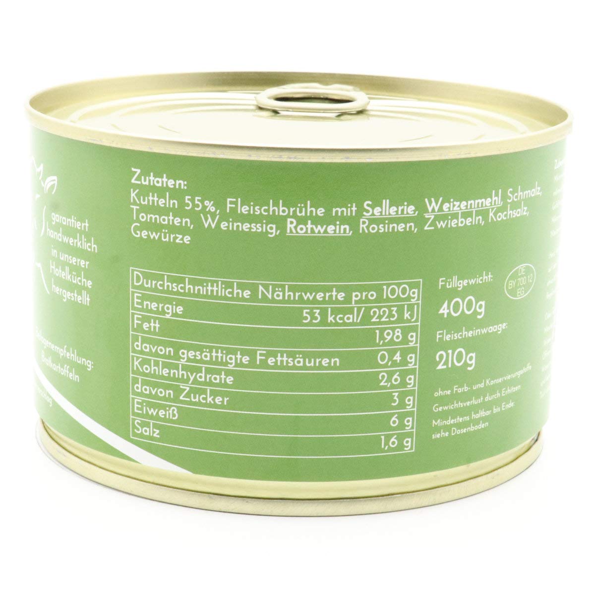 Diem Innereien Paket (Kalb & Schwein) (2 x Saure Nieren vom Schwein / Landschwein, 2 x Saure Kutteln vom Kalb / Milchkalb, 2 x Saure Lunge vom Kalb / Saures Lüngerl ) 6 x 400g Konserve