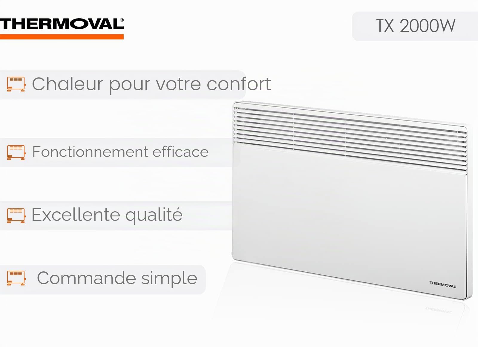 Convecteur mural Chauffage électrique chauffage radiateur chauffage Chauffage électrique chaleur | 2000 W