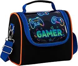 Lancheira Térmica Escolar Infantil Juvenil Transversal Bolsa Gamer Masculino Menino Cristal Grande Impermeavel Isolada Passeio