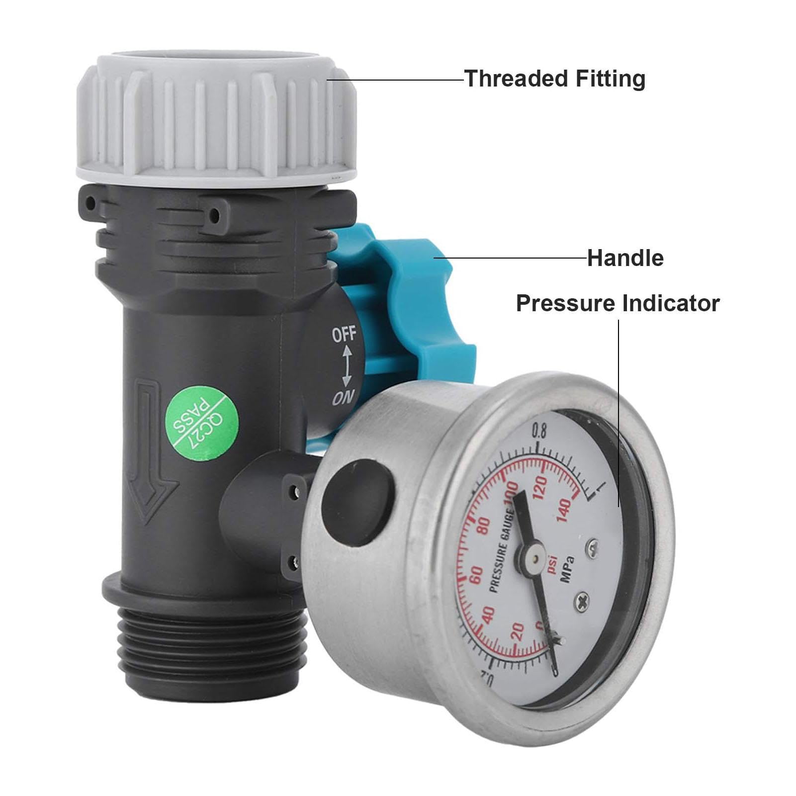 Régulateur d'eau de jardin, régulateur de pression d'eau étanche, régulateur de pression réglable avec manomètre, régulateur de pression d'eau pour tuyau d'arrosage, vanne de régulation de pression