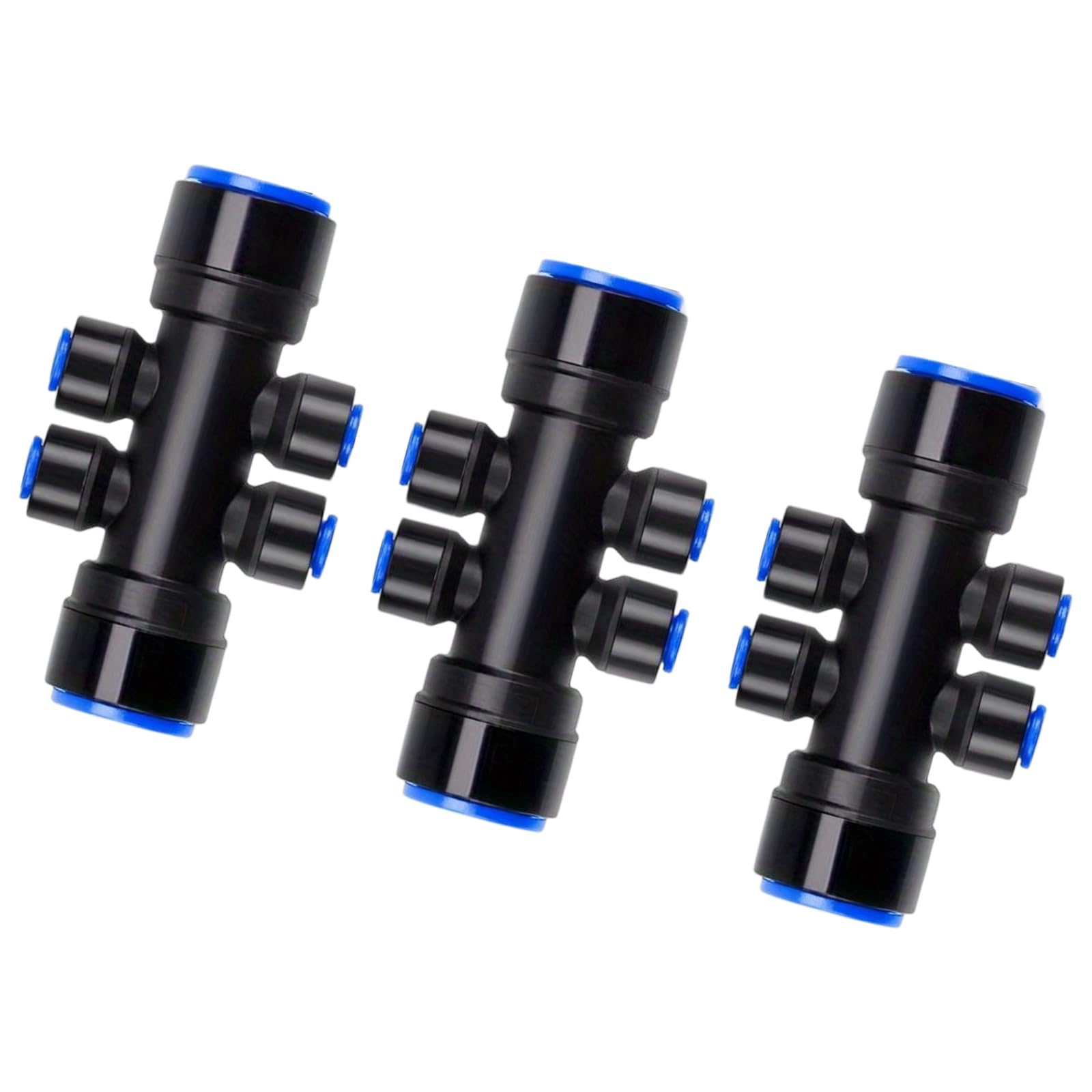 Yrohgkpn B 6 Way Drip Irrigation Splitter 1 / 4Inch Water Flowing Control Fitting Pipe Connector Tube Quick Fitting Push Hose Saving Irrigation