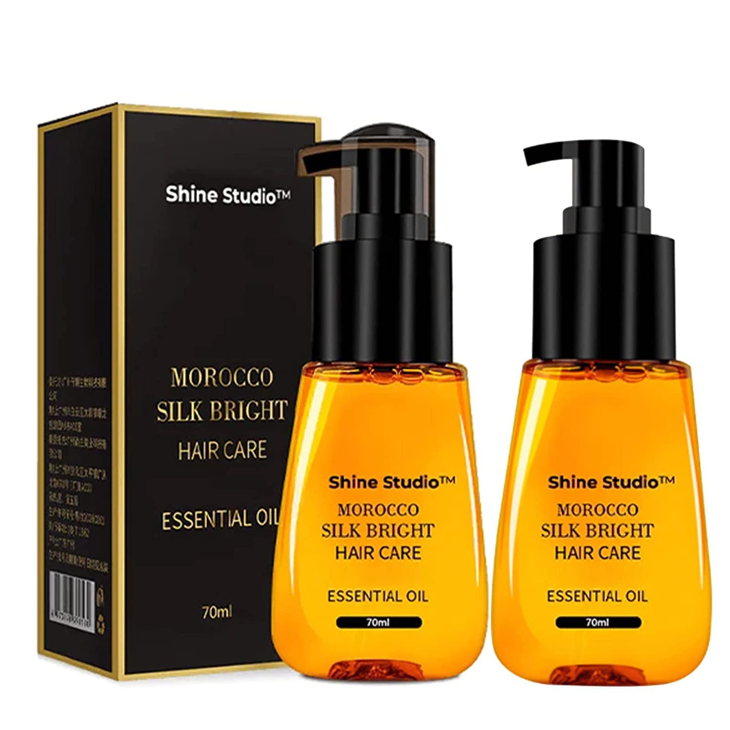 ShineStudio Anti-frizz Hair Serum - Morocco Silk Bright Hair Care, Frizz Ease Hair Serum, Hair Care Essential Oil Reduce Dry HairAnti frizz serum Hair Products (140ML)
