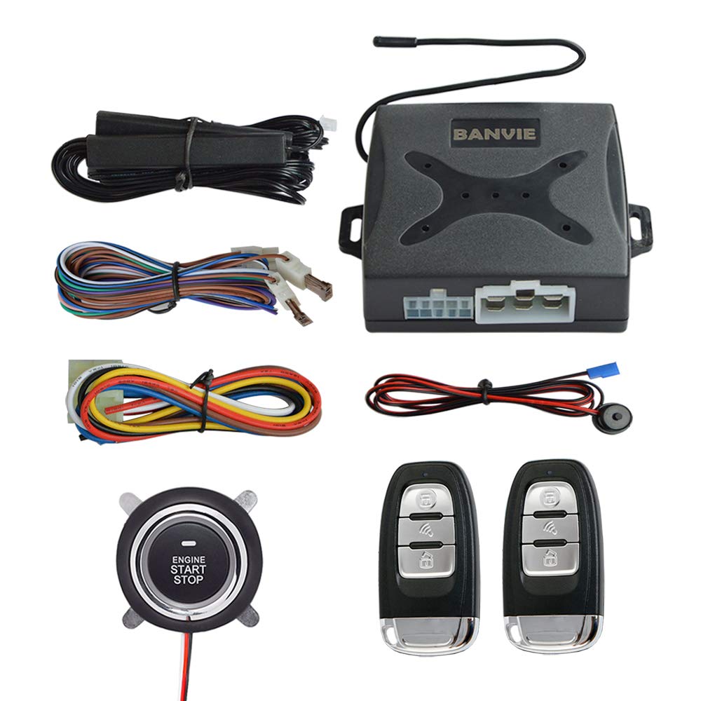 Buy BANVIE ① Passive keyless Entry Car Alarm System + ② Remote Engine