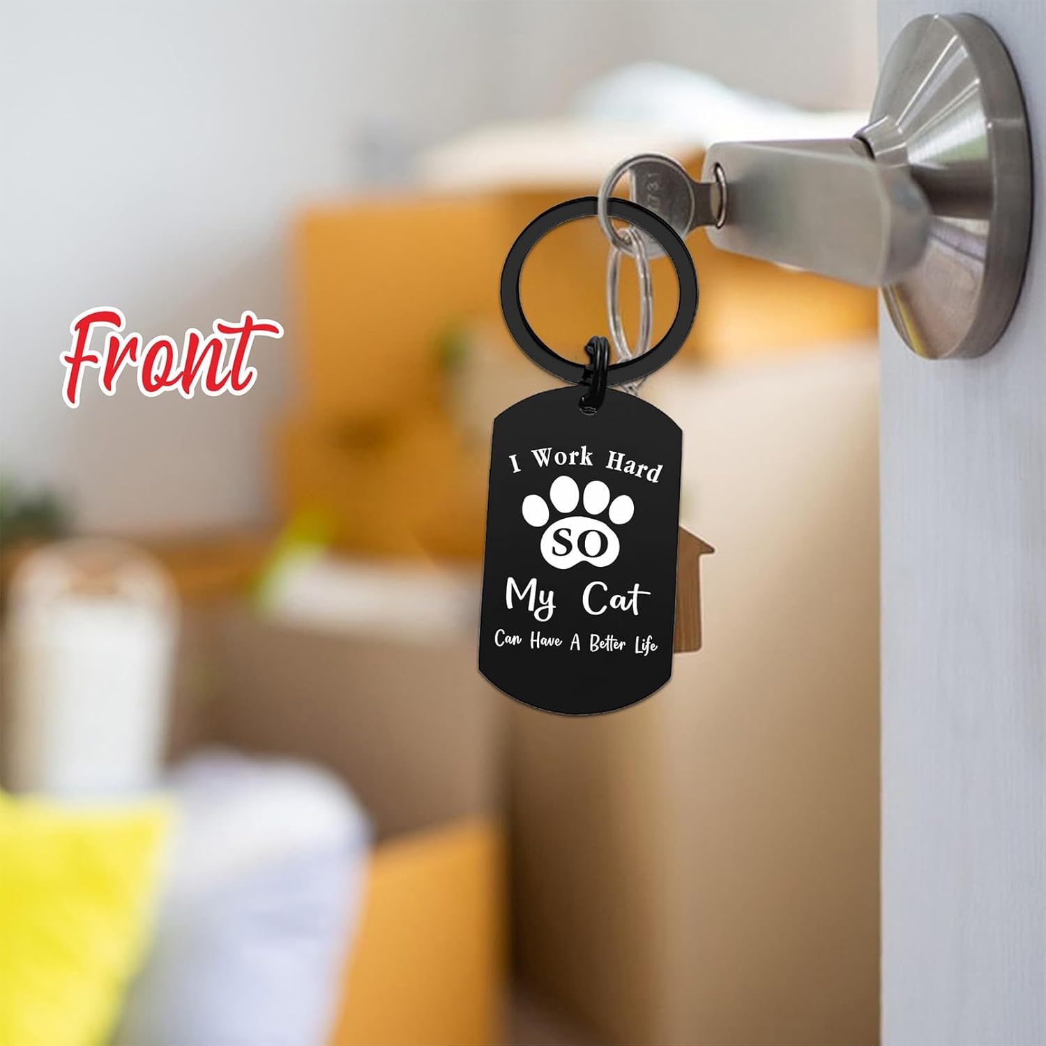 Cat Mom Valentines Day Gifts for Women, to Mom from Cat Birthday Easter Mother's Day Christmas Keychain - Image 5