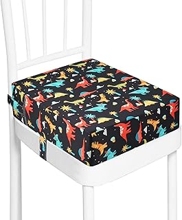 Toddler Booster Seat for kitchen chair Dining Table, Washable Thick Strong Support Portable Booster Chair for Toddlers Eating, Easy Cleaning Booster Seat Cushion Detachable with Adjustable Straps