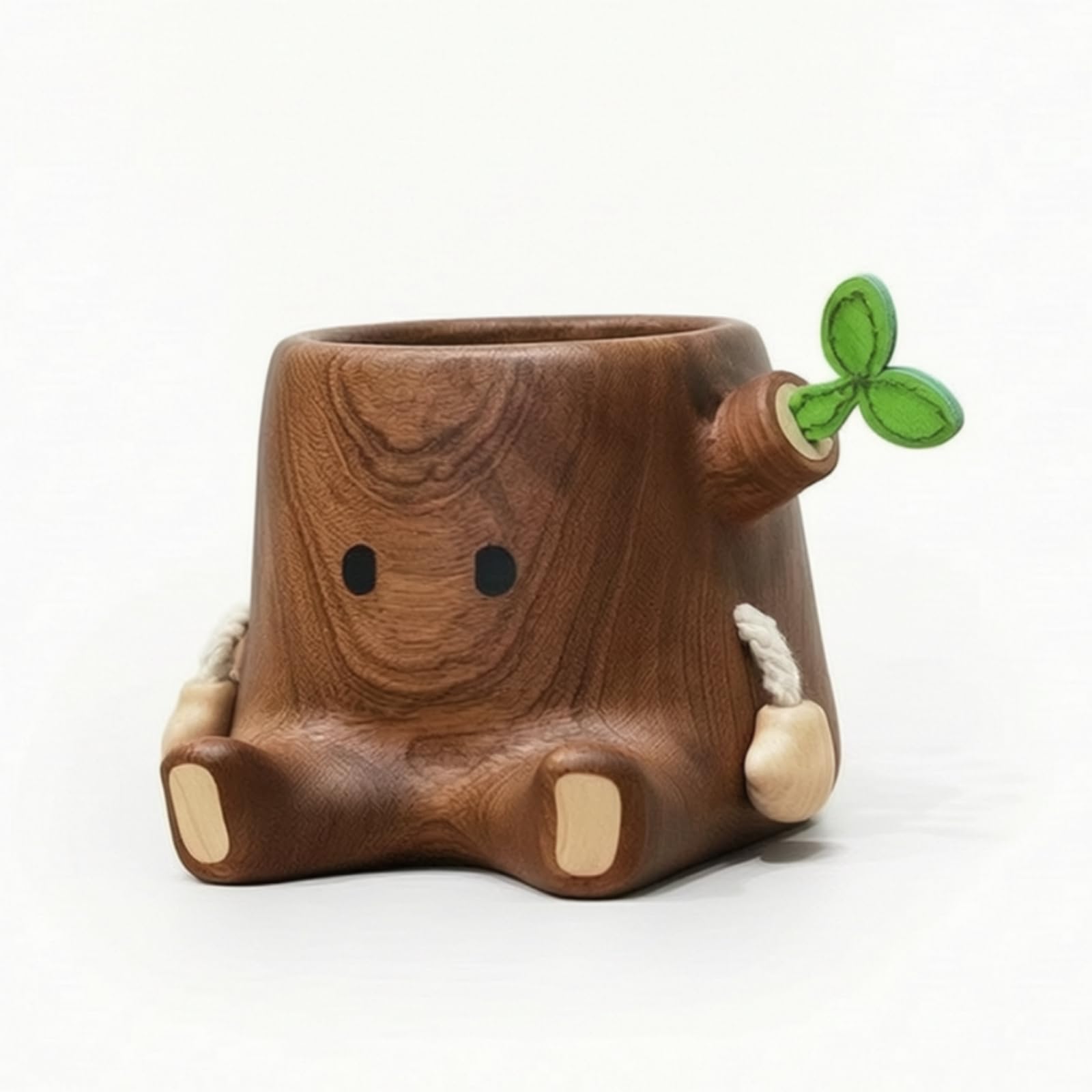 perfk Portapenne in Legno Portapenne da Scrivania Organizer Penne Portamatite Bicchiere Portapennelli in Legno Massello Monoblocco con Forma Ceppo E Bordi Arrotondati Adatto per Ufficio