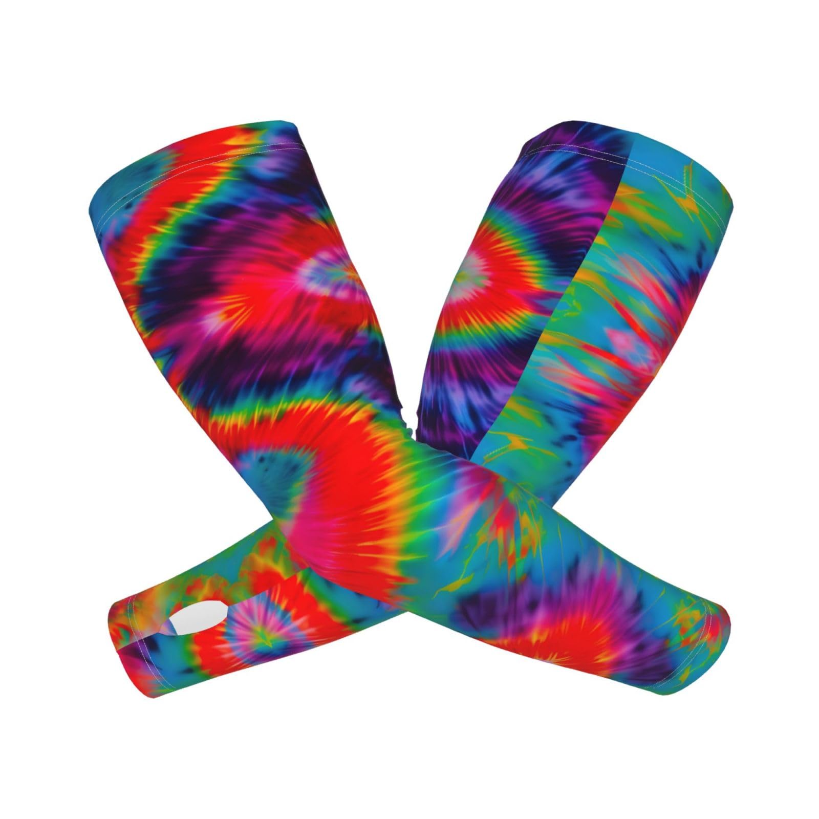 Colorful Tie Dye pattern Adult Cooling Sleeves - Elasticity Ice Silk Sun Protection Arm Sleeve for Outdoors, Sports Running, Cycling