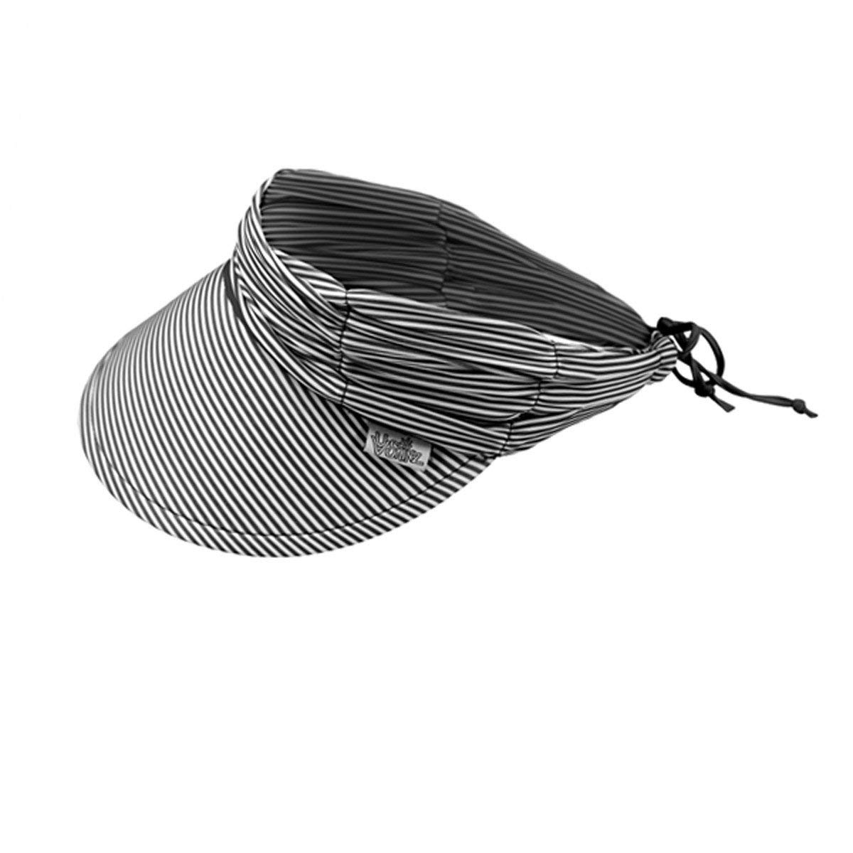 UV SKINZUPF50+ Womens Swim Visor-Black Stripes