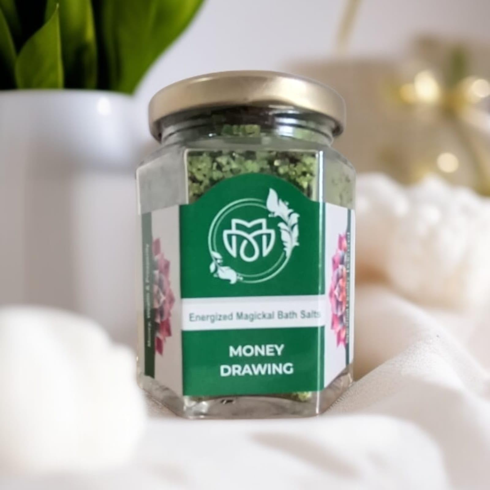 Premium Money Drawing Bath Salt ~ Hexa Glass Jar Gift Edition | Energized Magickal Salt | Premium Label | Money Attraction | Financial Success | Remove Money Blocks | Prosperity Flow | Career Job & Business Growth | Wiccan & Witchcraft Rituals | Abundance | Manifestation | Money Magnet | Individual Spiritual Gift Box (Qty: 1 - 200g)-image-42