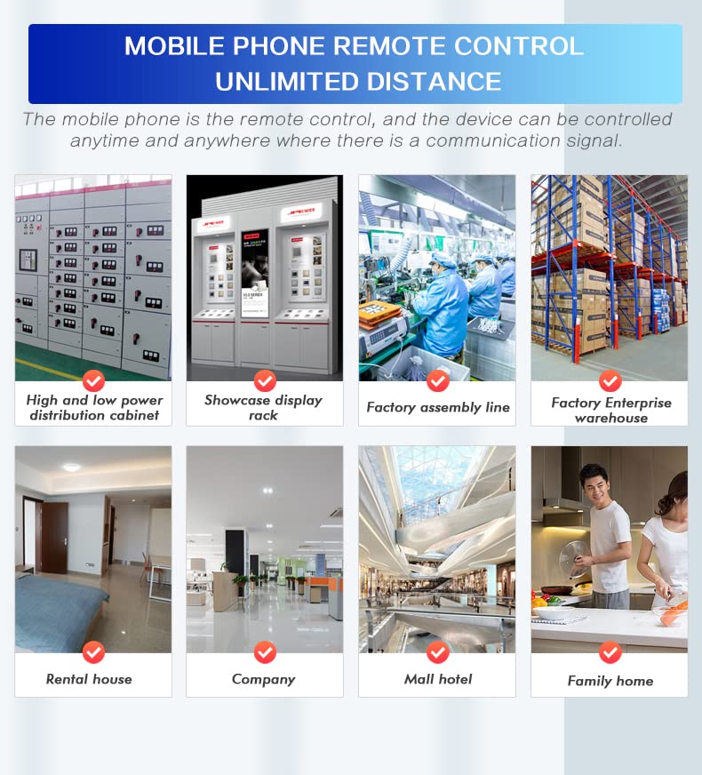Diagram illustrating the remote control capabilities of the AT4PW Smart Switch via mobile phone, showing various application scenarios.
