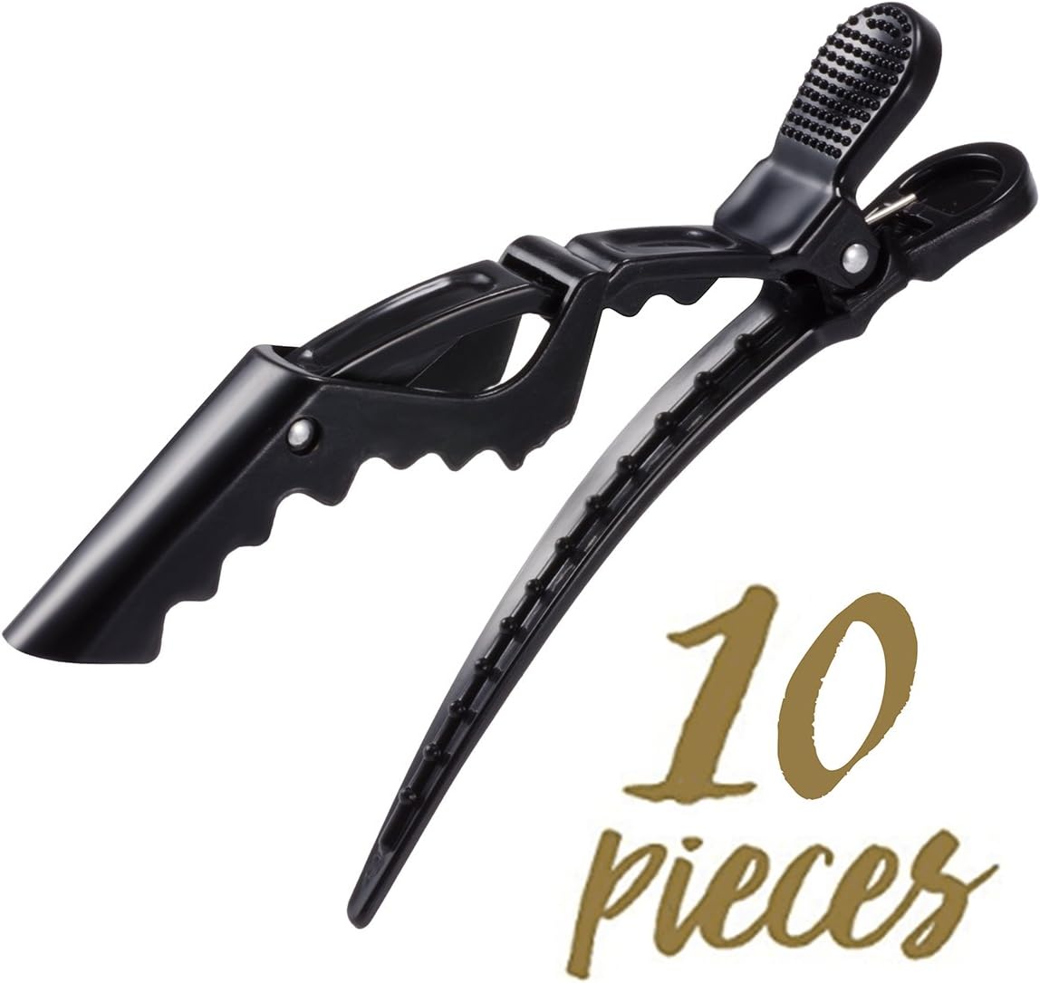 10-Pieces Styling Hair Clips for Women and Girls, Professional Plastic Hair Sectioning Clips, Durable Alligator Hair Clip with Nonslip Grip and Wide Teeth for Easy Styling of Thick and Thin Hair