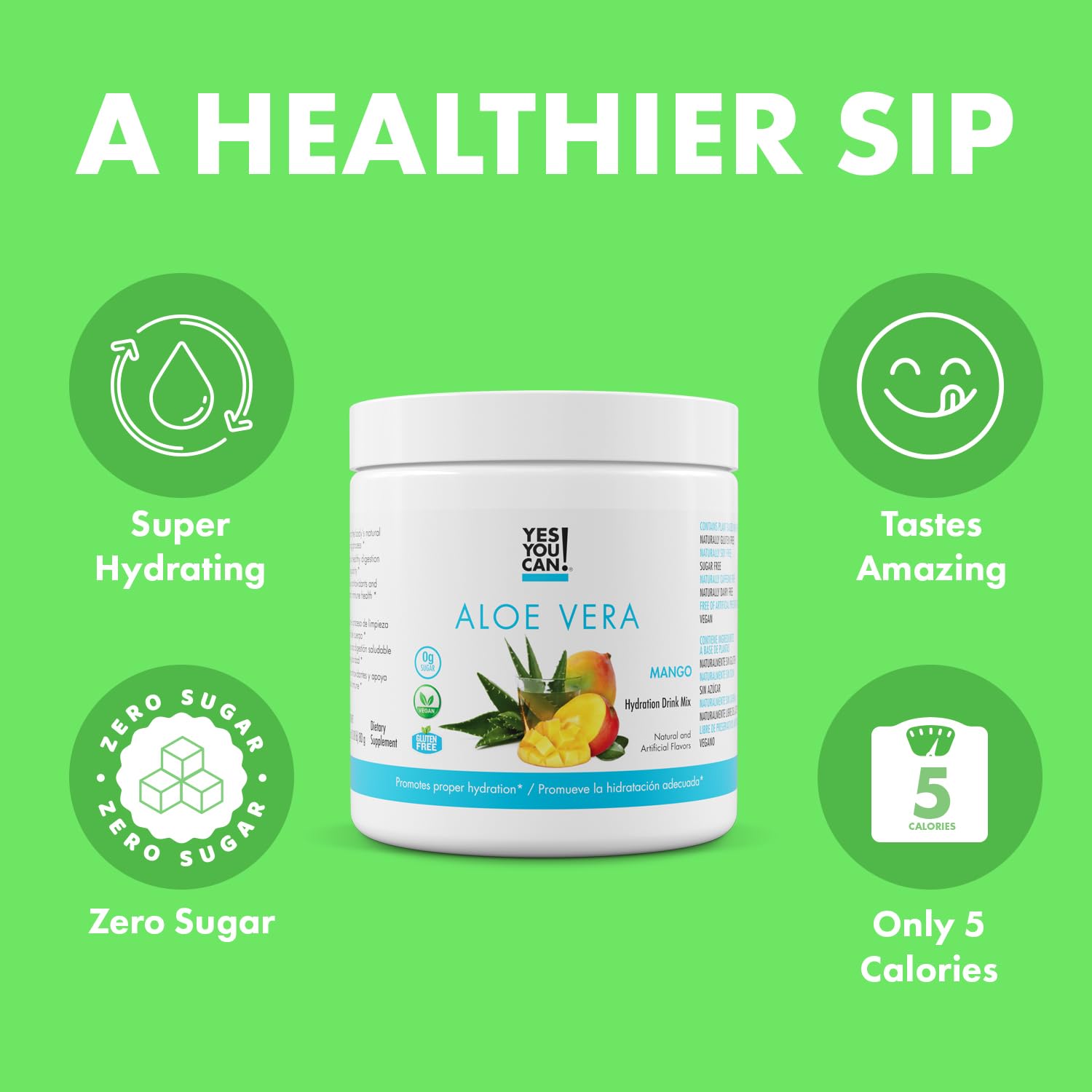 Yes You Can! Aloe Vera Drink Mix, Mango, 40 Servings — Amazon image 3
