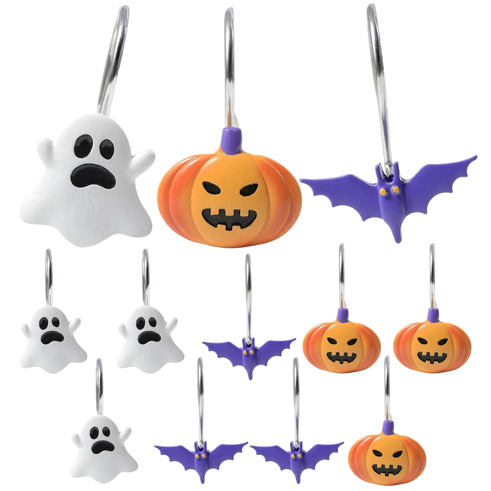 CNAFGBGG Halloween Shower Curtain Hooks, 12 Pcs, Resin, Bathroom Decor.