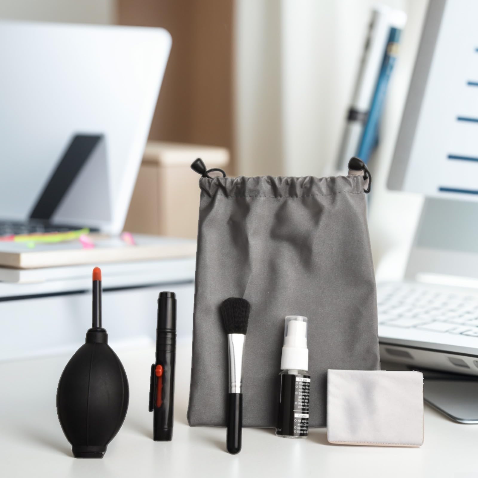 Kit Nettoyage Appareil Photo 6 En 1 – Souffleur, Brosse, Chiffon, Stylo, Liquide, Sac De Rangement Pour Reflex Et Objectifs