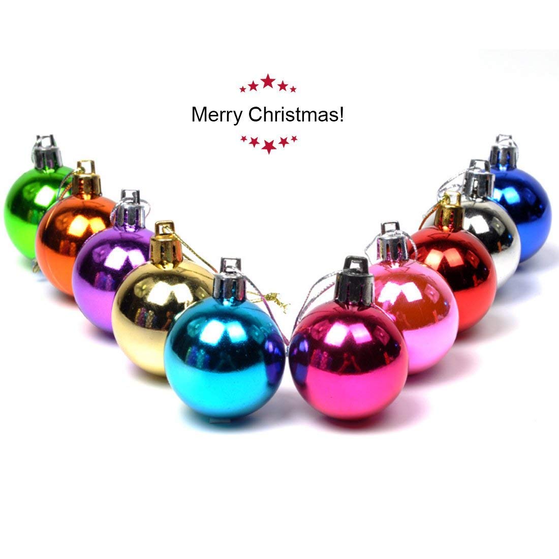 Ectkuee 24pcs Christmas Tree Baubles Red Balls Onaments Shatterproof Decorations by Art Beauty,Wedding Decoration (60mm-Mixed) - Image 4
