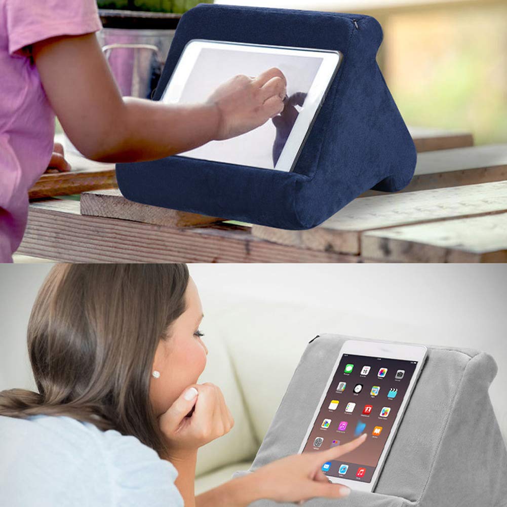 Cuscino Supporto Per Tablet E Smartphone - Regolabile A 3 Angoli, Morbido, Lavabile, Universale - Foto 3