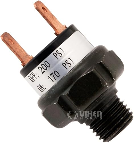 Miniatura 8 de Vixen Horns Tanque de 5 galones (18 litros) con sistema integrado de compresor de 200 PSI/kit de 12 V (VXO8350) con dos bocinas de aire individuales