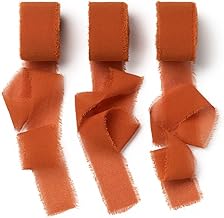 AOKSUNOVA Schleifenband Terracotta Band Chiffonband 18,9 m x 25 mm Chiffon Geschenkband Hochzeit Stoffband