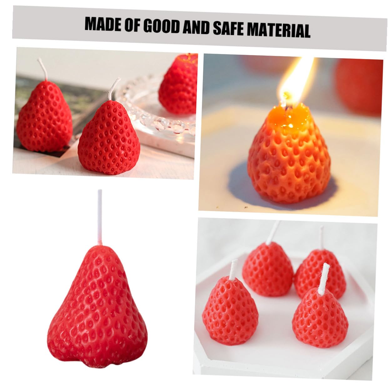 Set 9 Candele Profumate alla Fragola Decorazioni la Casa a Forma di Fragola Candele Aromatiche Portatili per Matrimoni Compleanni e Feste per Aromaterapia