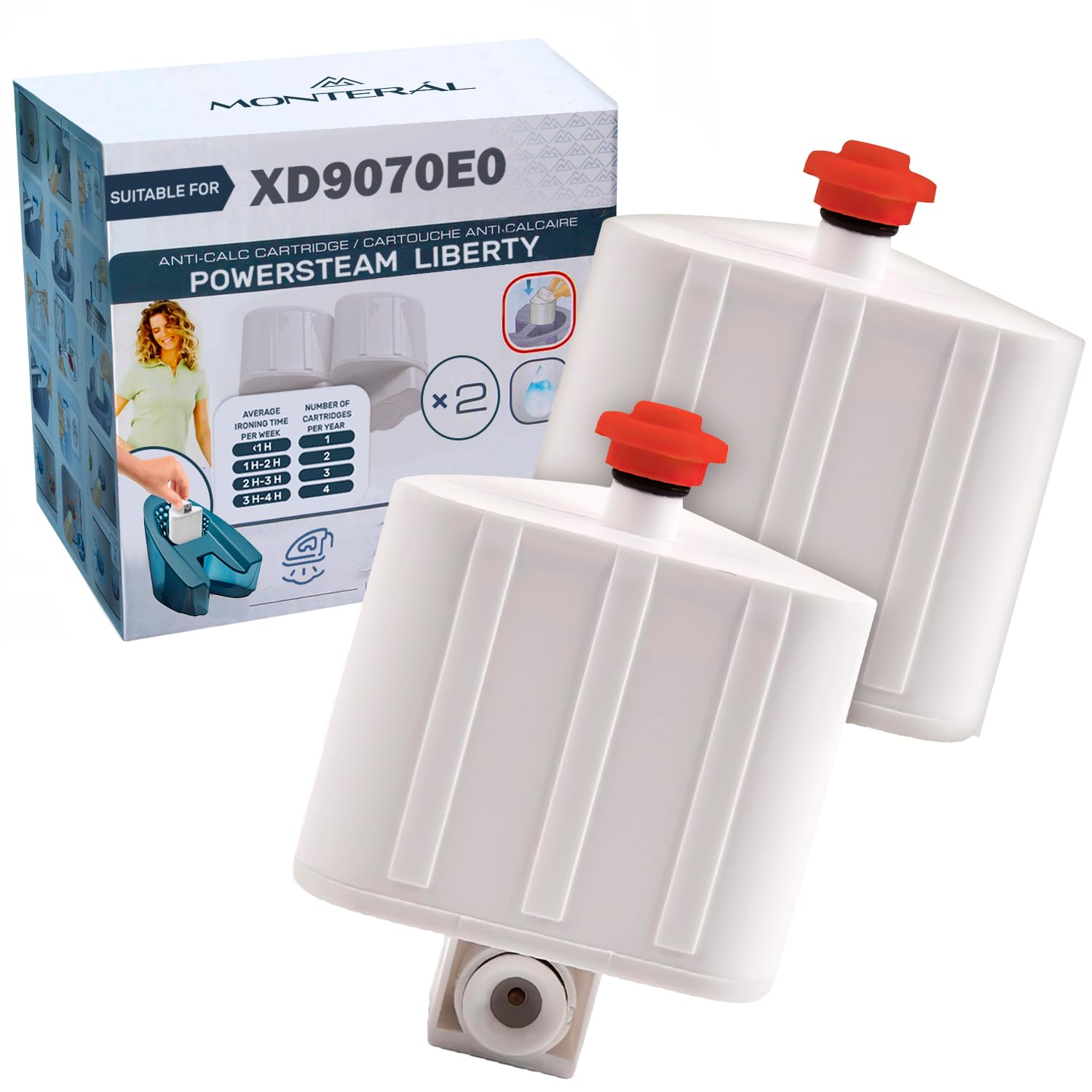XD9070E0 for Calor Liberty Powersteam Anti Calc Cartridge Set 2 for Tefal
