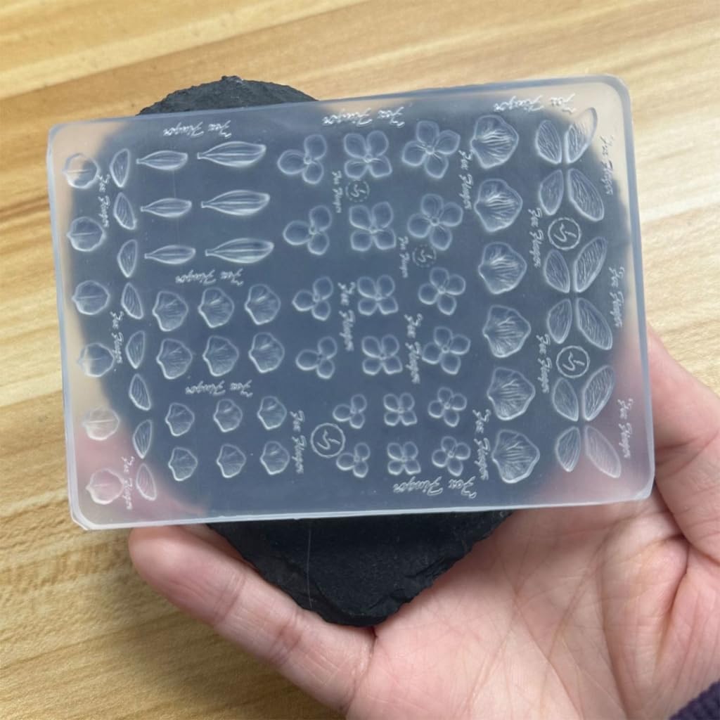 Flexible Silicone Nail Art Mold with 3D Butterfly and Leaf Embossing for Individualized Designs Thin and Washable