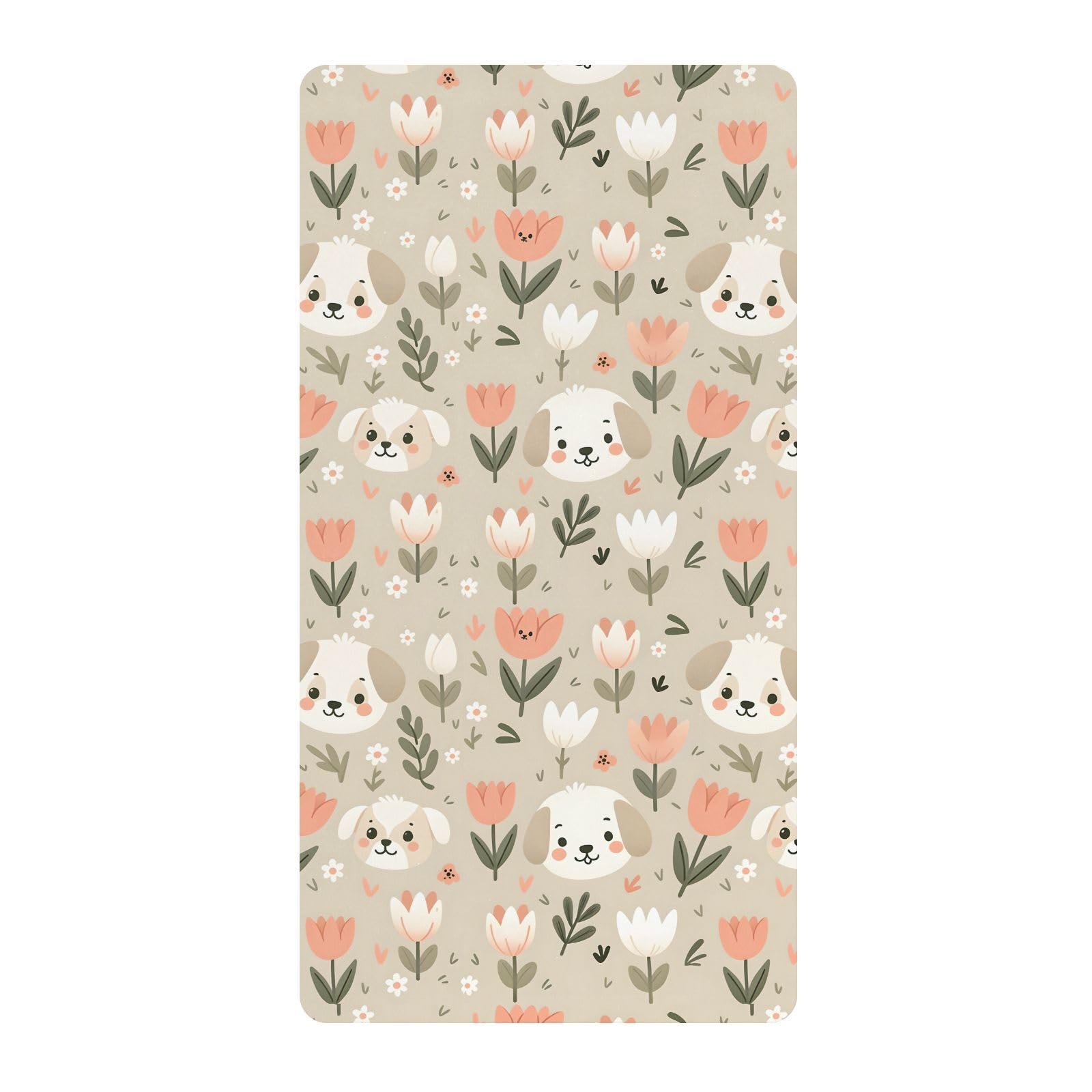Drap-housse pour lit de bébé motif tête de chien mignon et simple pour garçons et filles, matelas standard doux, 71,1 x 132,1 cm
