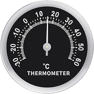 YunHa Indoor Outdoor Thermometer - Waterproof Garden Thermometer No Battery Required Wall Thermometer Accurate Room Thermometer Greenhouse Thermometer, Desktop Thermometer for Home Office,black