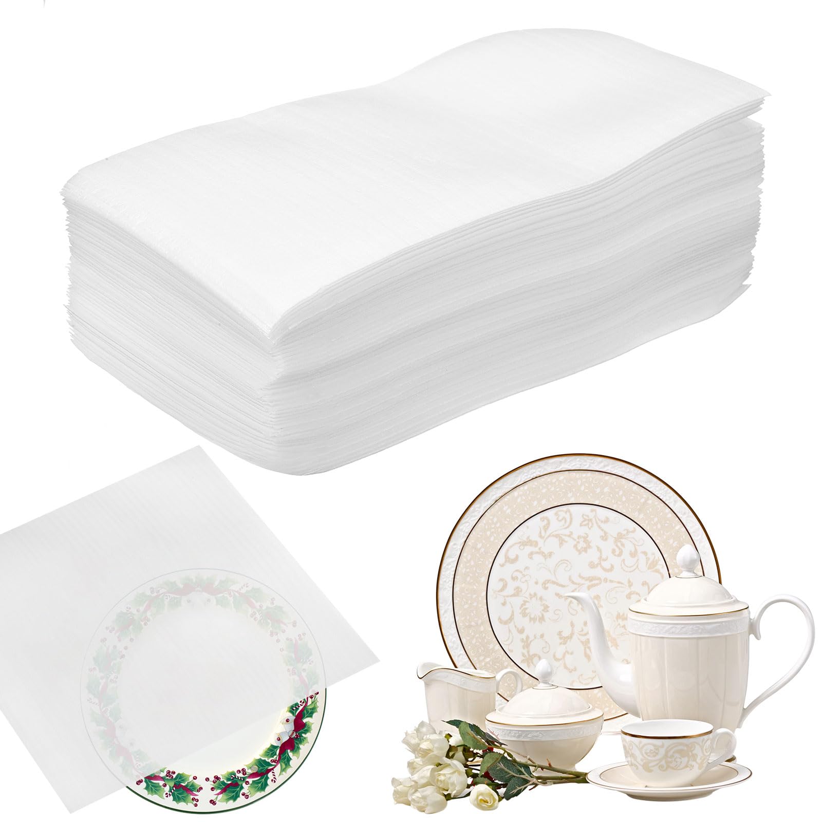 sourcing map 50 Pcs Cushion Foam Pouches, 7" x 4" Cushioning Packing Supplies Cushioning Foam Padding Sheets for Moving and Packaging Dishes, China, Books, Photo Frame
