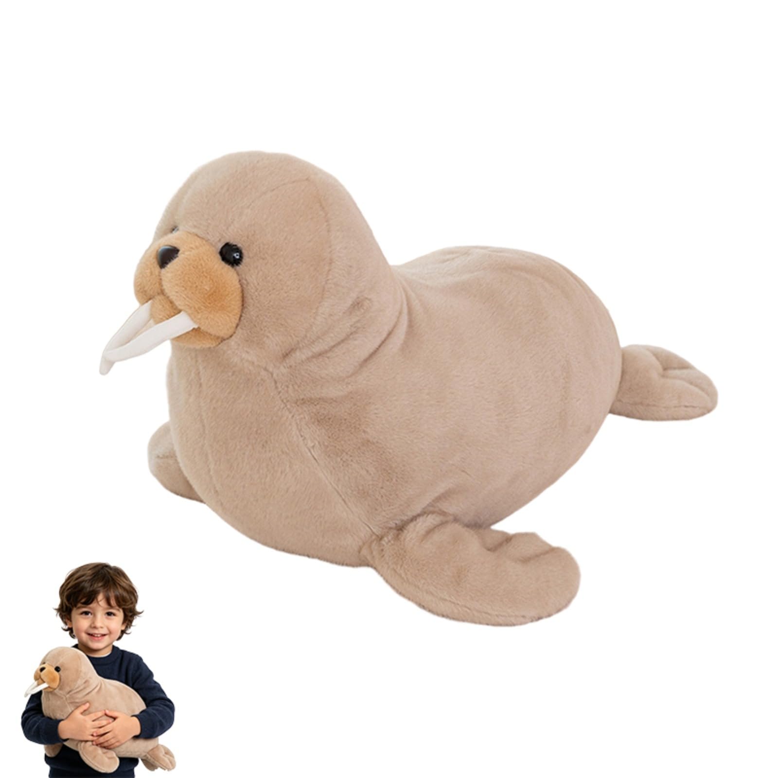 Walross plüschtier,Kuscheltier Robbe, Ozeane Plüschtier Puppe,Süße Plüsch Puppe Kissen,Walross Puppe für Jungen und Mädchen (70cm)
