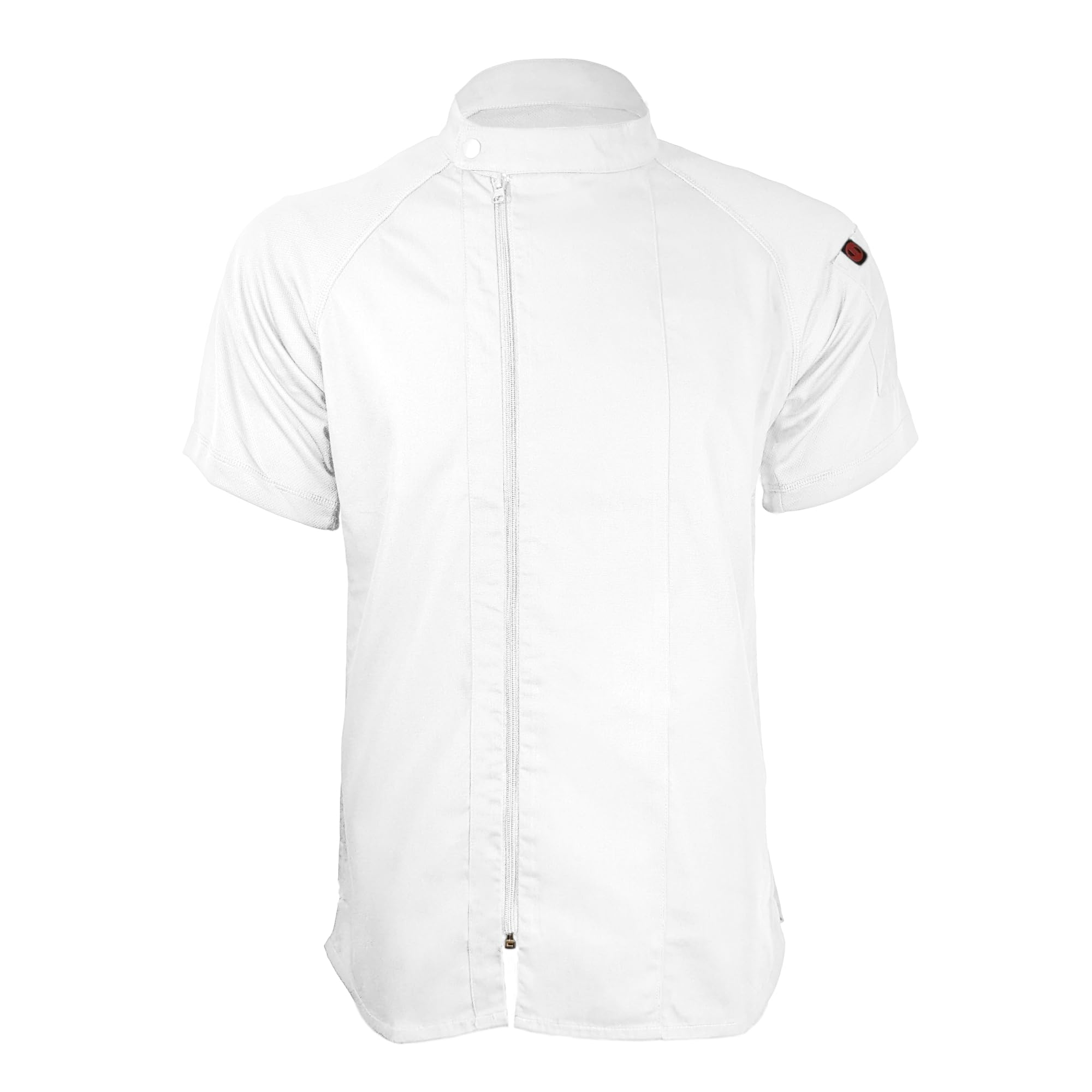 ChefsCloset Jamison Men's Short Sleeve Chef Coat – Modern Mens Chef Jacket for with Offset Zipper and Mesh Panels