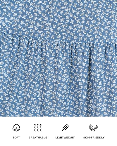 Image of PRETTYGARDEN Women's Casual Smocked Boho Floral A-Line Maxi Dress 2026 | Summer Short Flutter Sleeve Crewneck Tiered Long Sundress,Fall Wedding Guest Dresses,Spring Cute Flowy Beach Vacation Clothes