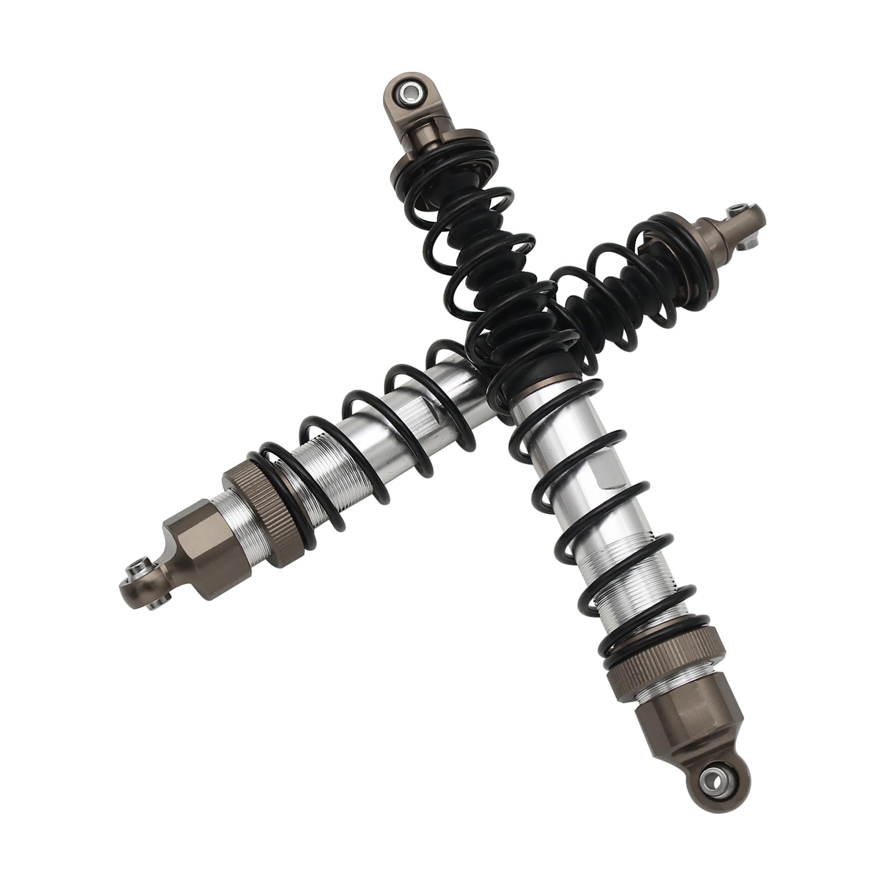 smTSRC 6mm Aluminium RC Front Shock Absorber Set Damper Kit for 1:5 Hpi Baja 5B SS 5T 5SC RC Car Parts (Titanium)