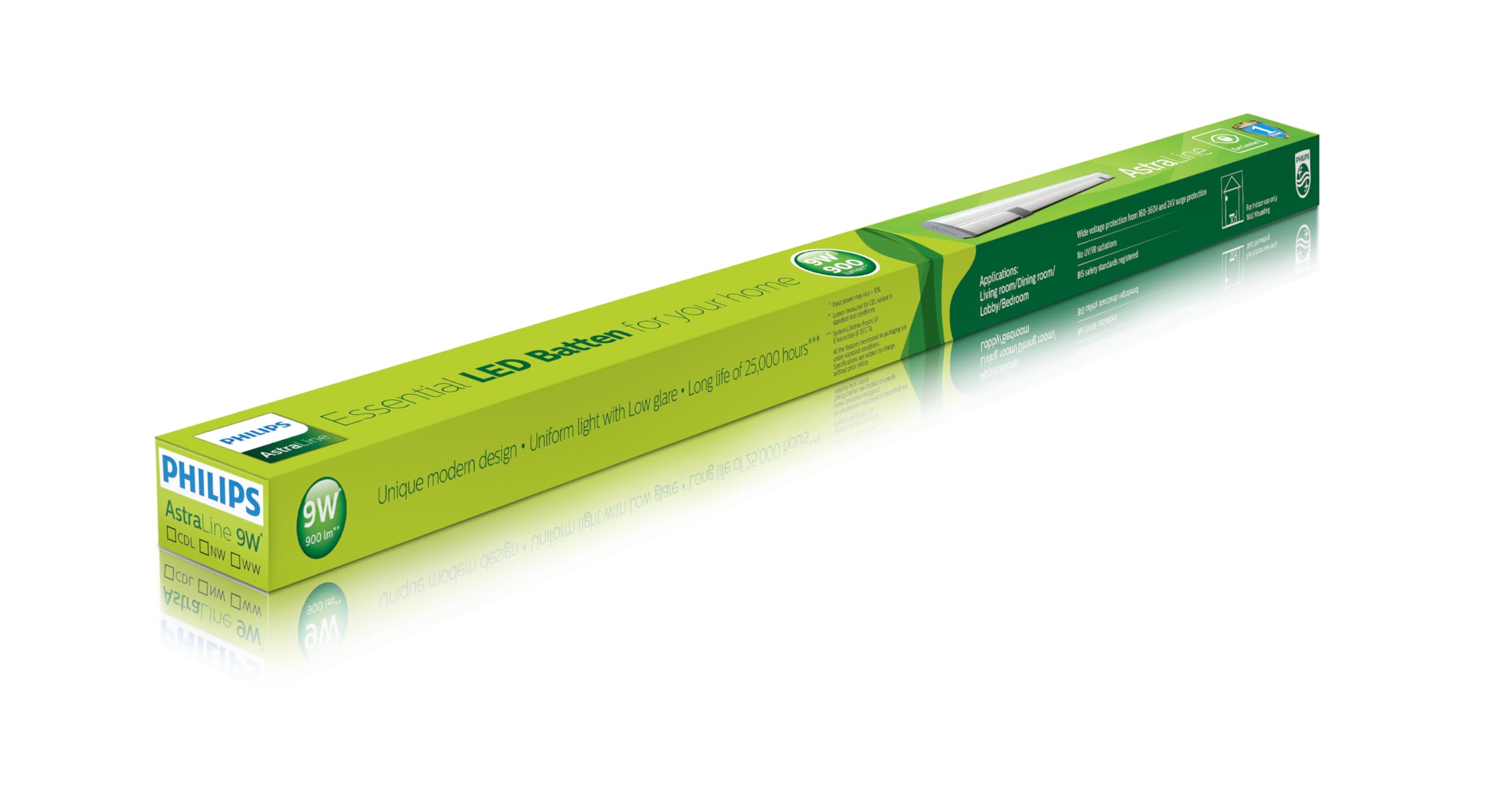 PHILIPS 9-watt LED Batten/Tubelight Wholesale Factory Pack | Astraline 2-Feet Tubelight for Living room & Bedroom | Colour - Warm White, Pack of 20-image-6