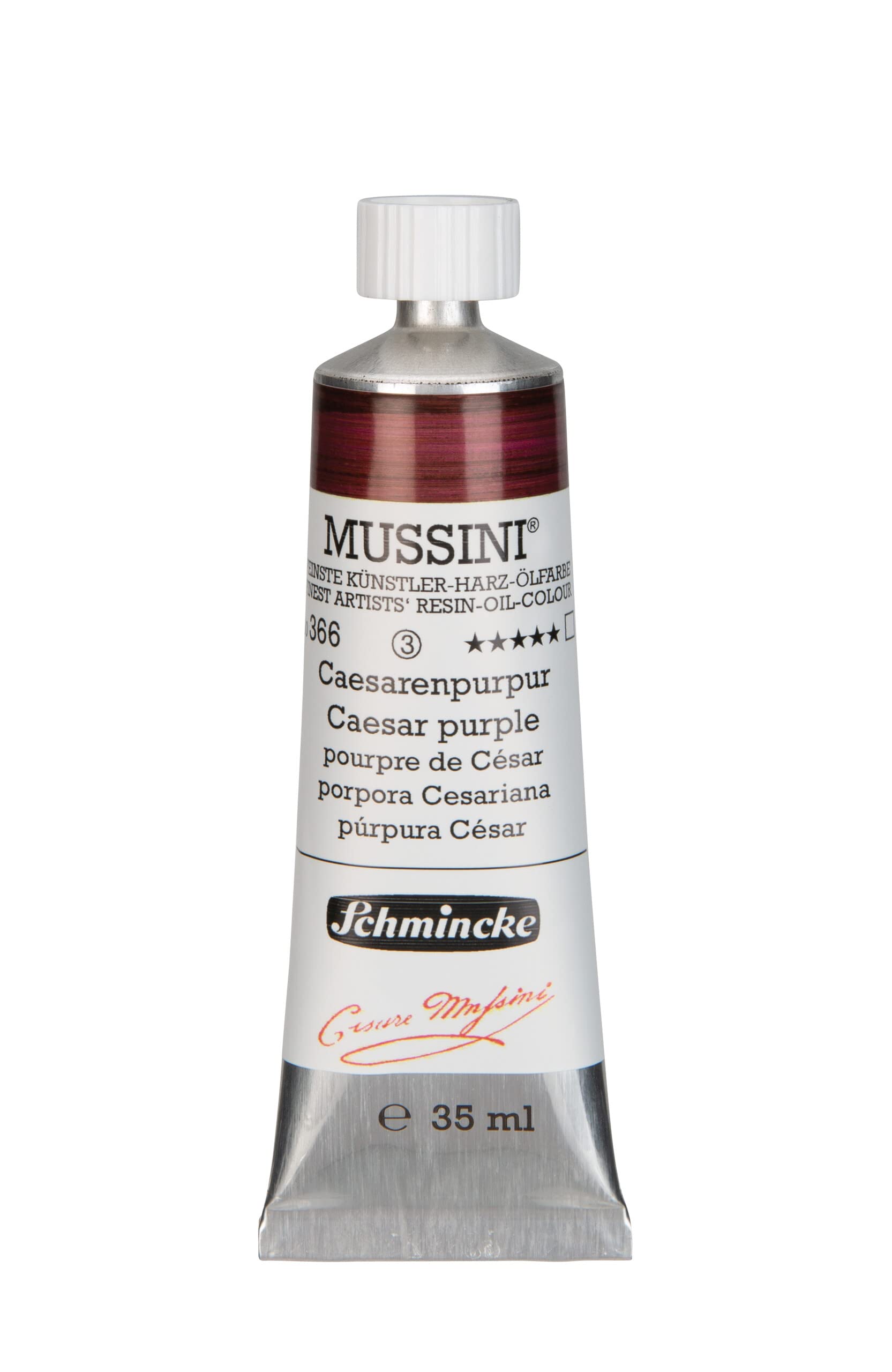 Huile Caesar Violet Mussini 35ml tube peinture beaux-arts sur toile