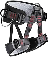 HandAcc Professional Climbing Harness - Thickened Half Body Safety Belt for Tree Climbing, Roofing, Fire Rescue, Rappelling - 25KN Strength, 300KG Limit