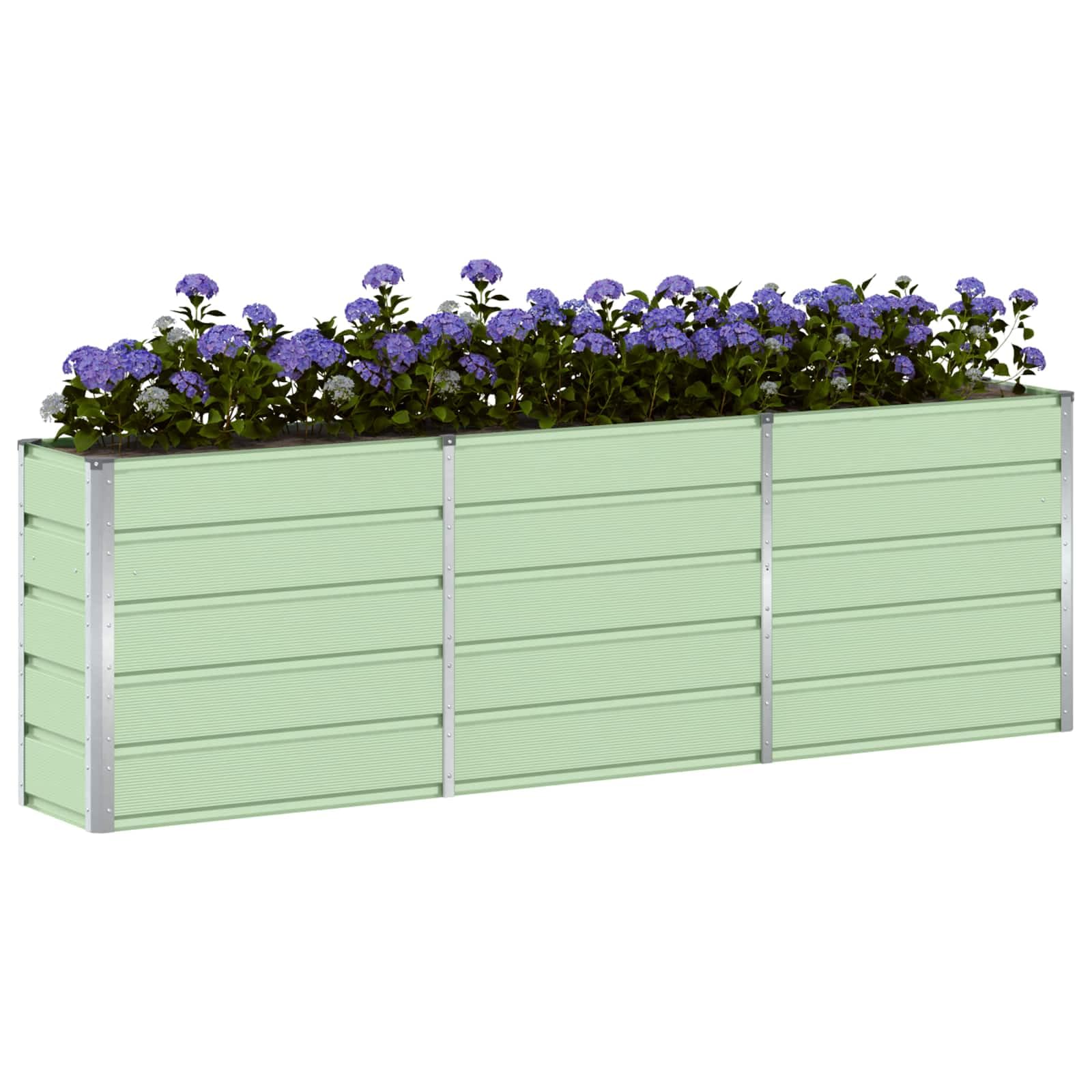 Vidaxl Planter 240 X 40 X 75 Cm Steel Green