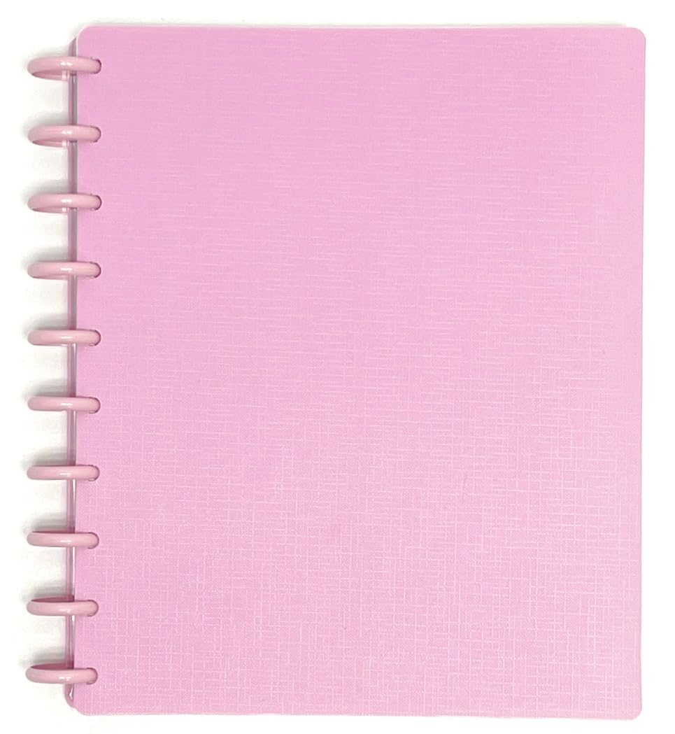 Talia Discbound Notebooks, Planner, Customizable, (Spring Pink w/Spring Pink Discs, Midsize (7.5in x 9.75in))