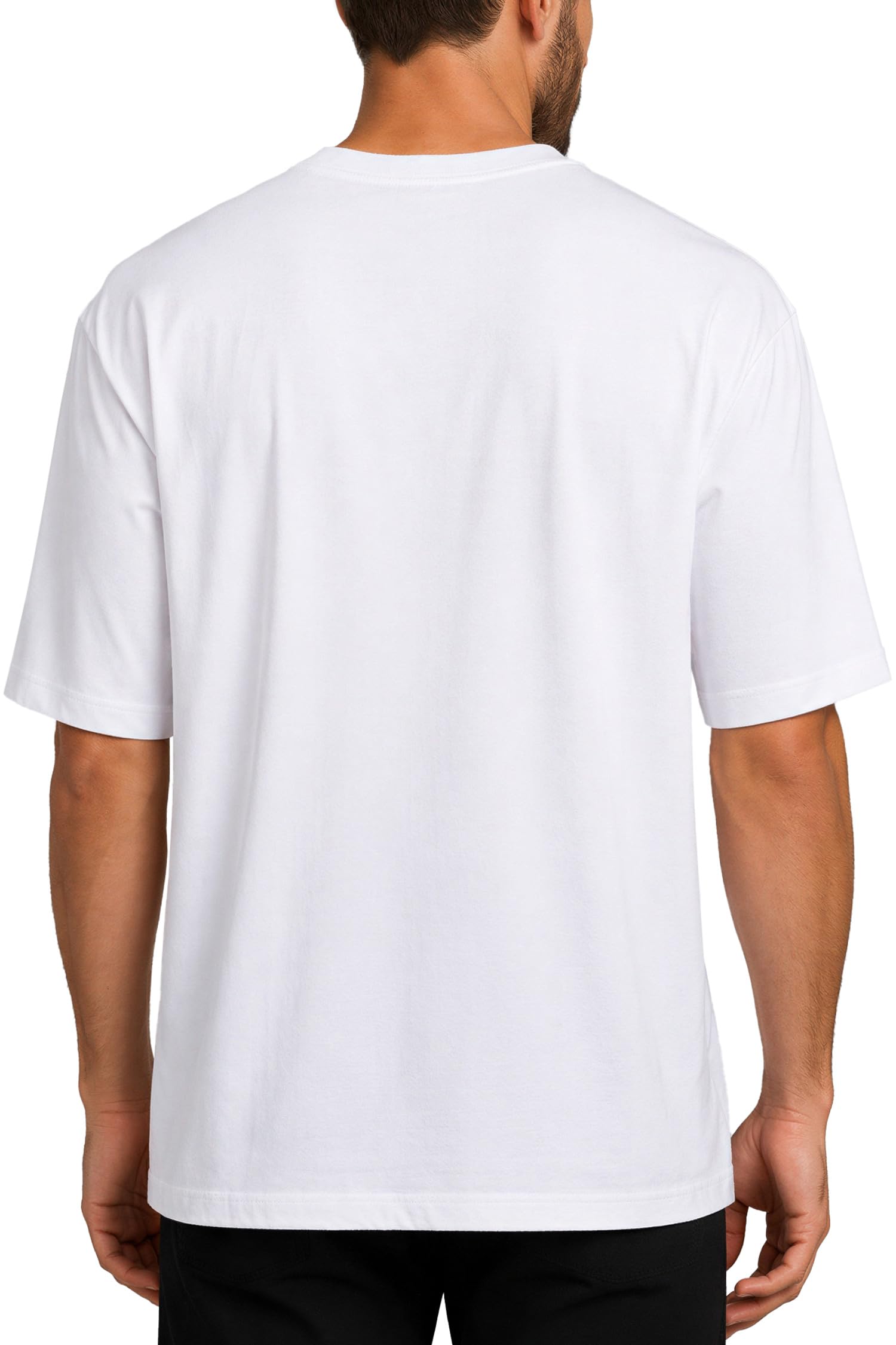 Reichstadt T-Shirt Uomo Oversize Basic Cotone Manica Corta Girocollo Casual | T-shirt oversize basic da uomo in cotone, manica corta e scollo rotondo, traspirante per look casual e tempo libero