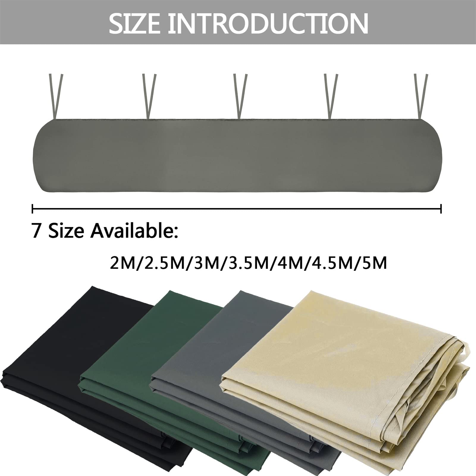 Sac De Protection pour Store Banne, 2m-5m Housse De Protection Anti-poussière pour Auvent De Terrasse Housse De Rangement pour Auvent De Terrasse