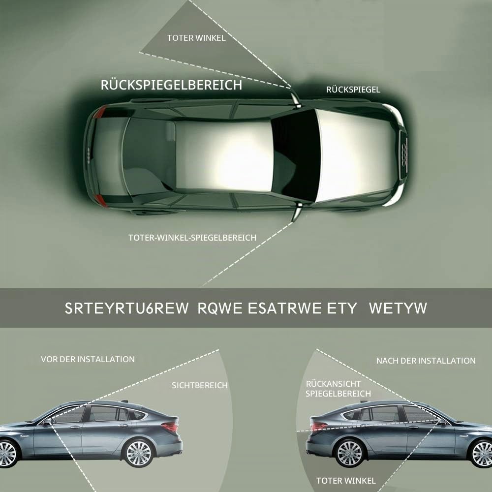 Baceyong Toter Winkel Spiegel, 2PCS Verstellbarer Außenspiegel, Universal Rückspiegel, WildAuto Car Blind Spot Mirror HD Einstellbar Rückspiegel