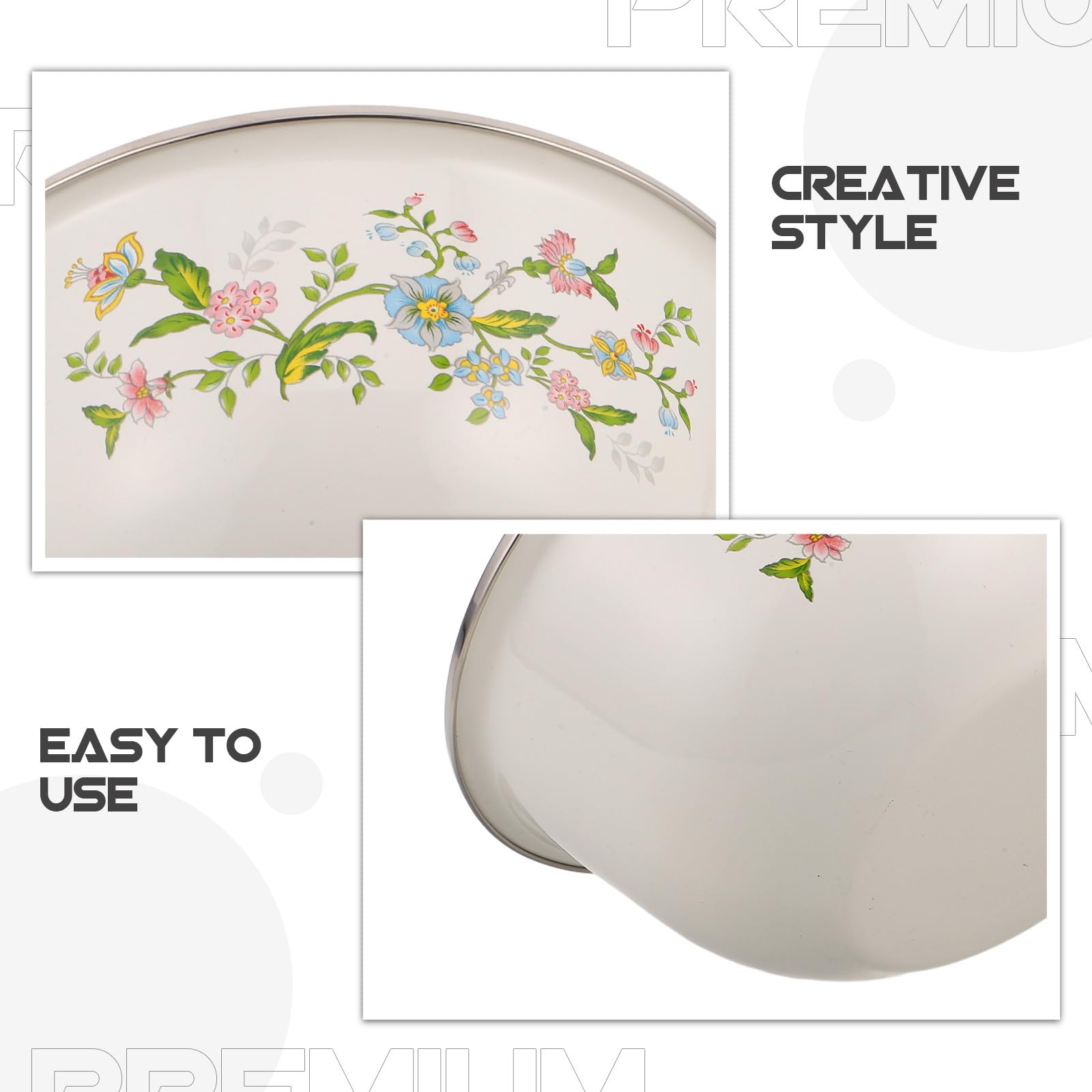 COLLBATH 5-częściowy zestaw emaliowanych misek kuchennych w stylu vintage: 14/16/18/20/22 cm, zestaw do przechowywania owoców - miski sałatkowe, emaliowane, do domu i kuchni, 5 rozmiarów