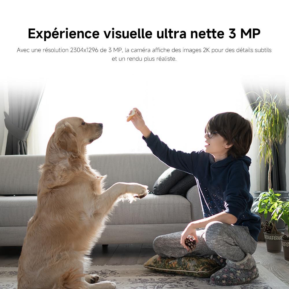 XIAOMI C301 Caméra Intérieure 2K 3MP 360° Surveillance WiFi 6 Détection Personnes Audio Bidirectionnel
