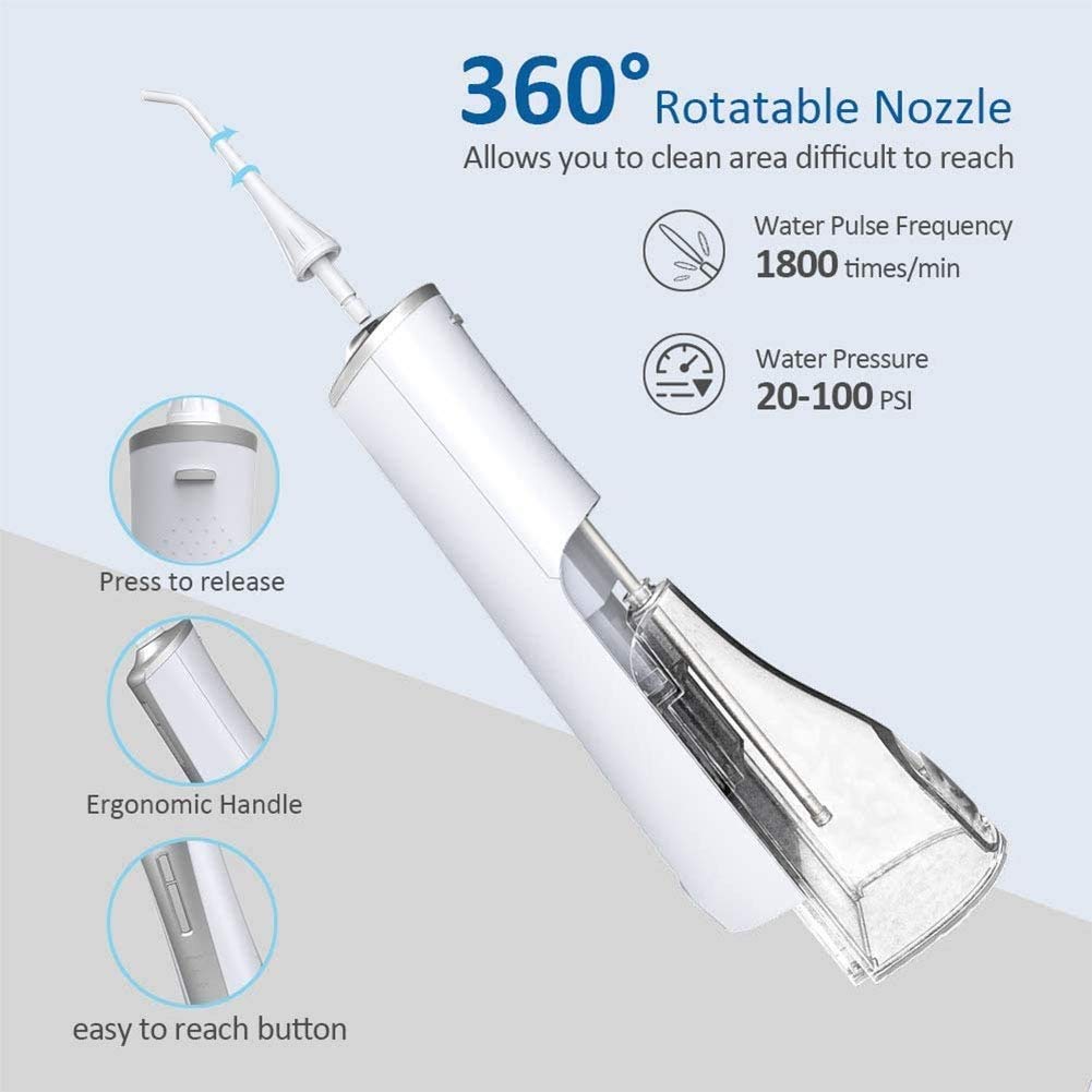 GeRRiT Flosser dentistico dell'Acqua Cordless, irrigatore Orale Portatile for Denti, Bretelle, Ricaricabile e IPX7 Detergente for i Denti Impermeabile for Viaggi a casa