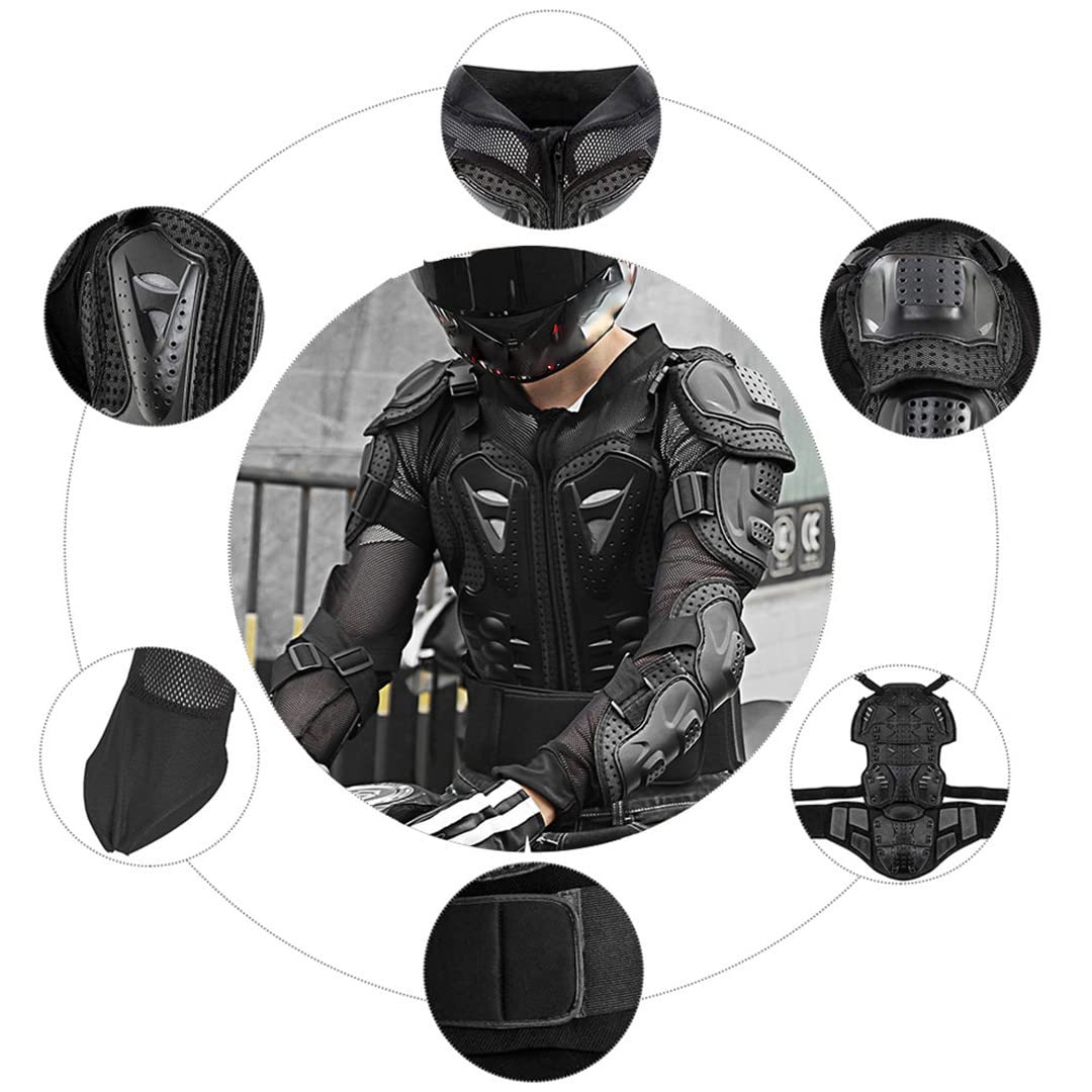 Wjnvfioo Motorradjacke für Herren, Ganzkörperpanzer, Motorrad, Motocross-Rennen, Motorrad-Rüstung, Motorradschutz